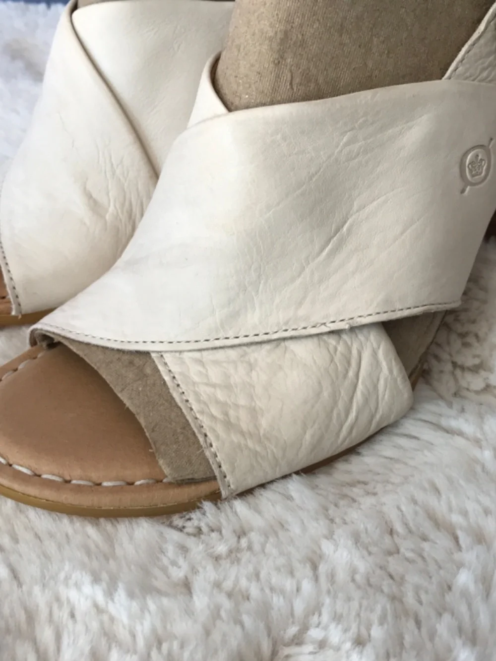 Cream Born heeled sandals size 9